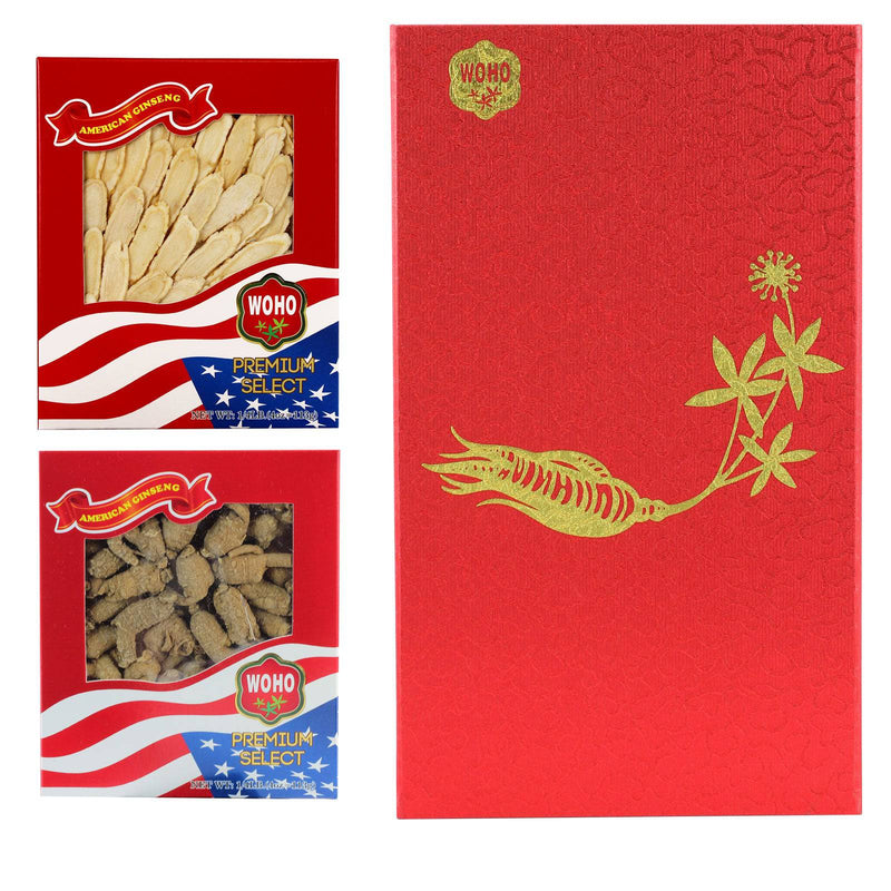 Premium Selected Gift Box Bundle: Ginseng Slice Medium 4 oz Box + Short Medium 4 oz Box