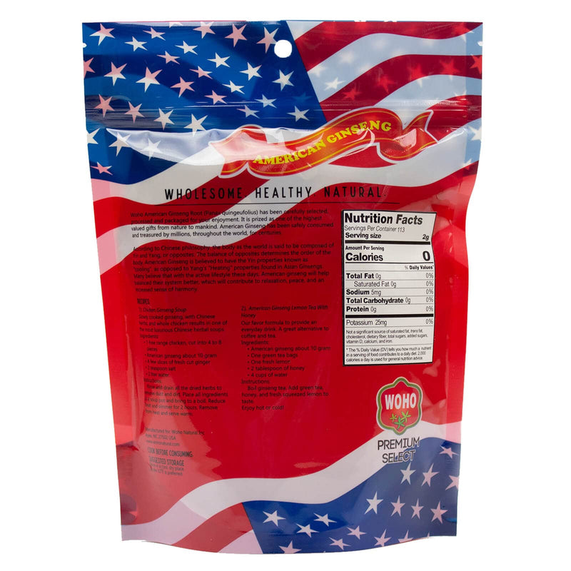 WOHO American Ginseng #161.8 Slice Medium #2 8oz Bag