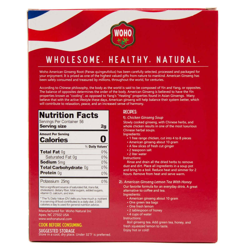 WOHO Premium Select American Ginseng Short Medium Small 4oz