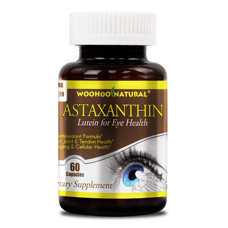 Woohoo Natural Astaxanthin 5 mg + Lutein Eye Health Antioxidant Formula 60 Capsules