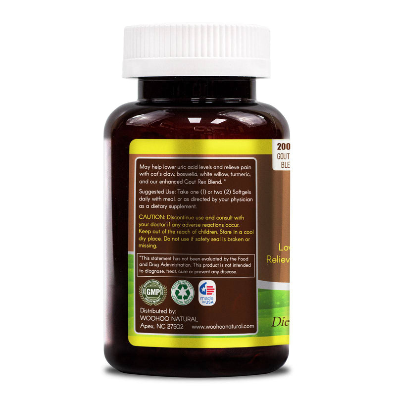 WooHoo Natural Gout Support 200 mg 120 Capsules