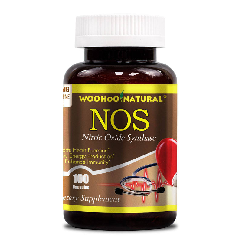 WooHoo Natural NOS、一酸化窒素シンターゼ、1000mg-100カプセル