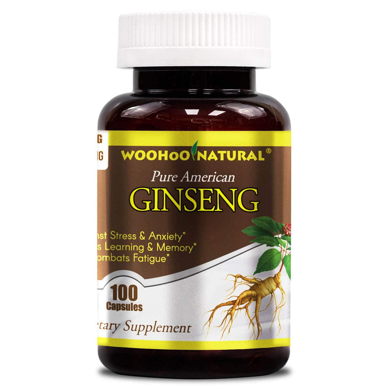 WooHoo Ginseng Americano Puro Natural, 500 mg - 100 Cápsulas