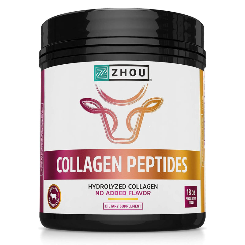 ZHOU Collagen Peptides Hydrolyzed Protein Powder Unflavored 18 oz (510 g) - DailyVita