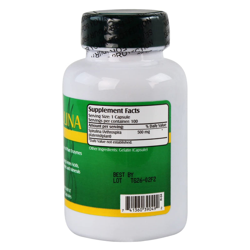 NuHealth Spirulina 500 mg 100 Capsules - DailyVita