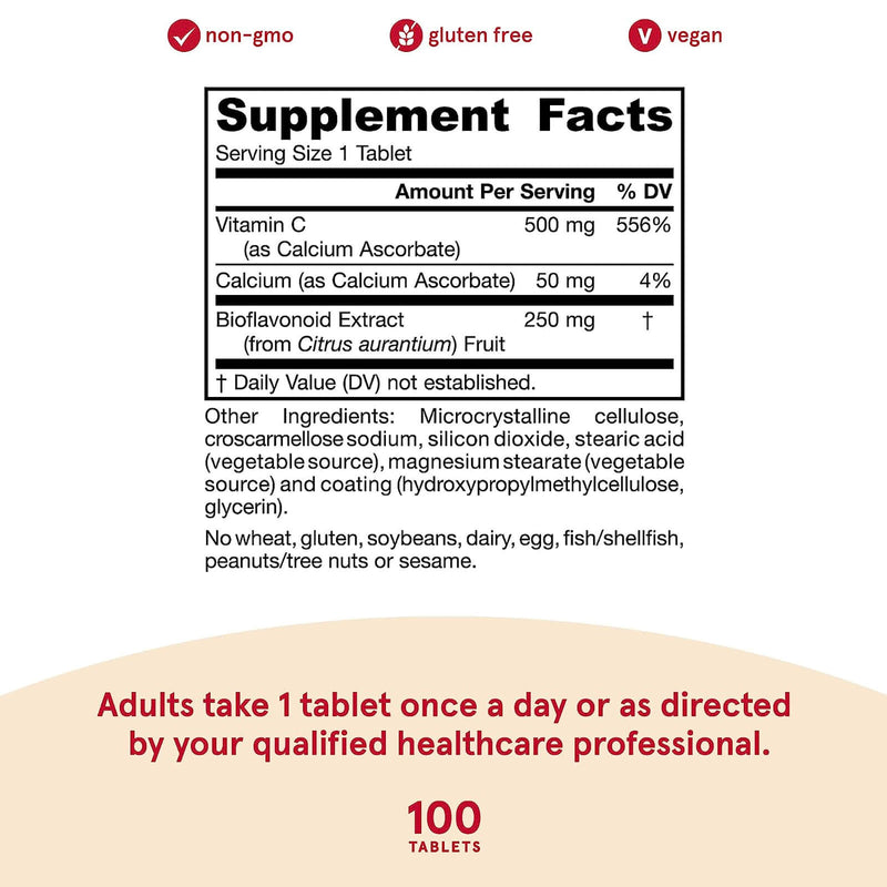 Jarrow Formulas Buffered-Vitamin C + Citrus Bioflavanoids 750 mg 100 Tablets - DailyVita