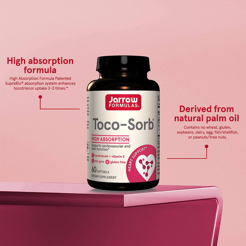 Jarrow Formulas Toco-Sorb Mixed Tocotrienols and Vitamin E 60 Softgels - DailyVita
