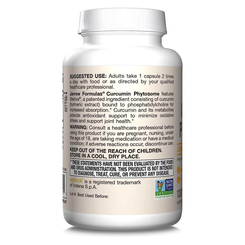 Jarrow Formulas Curcumin Phytosome 500 mg 120 Veggie Caps - DailyVita