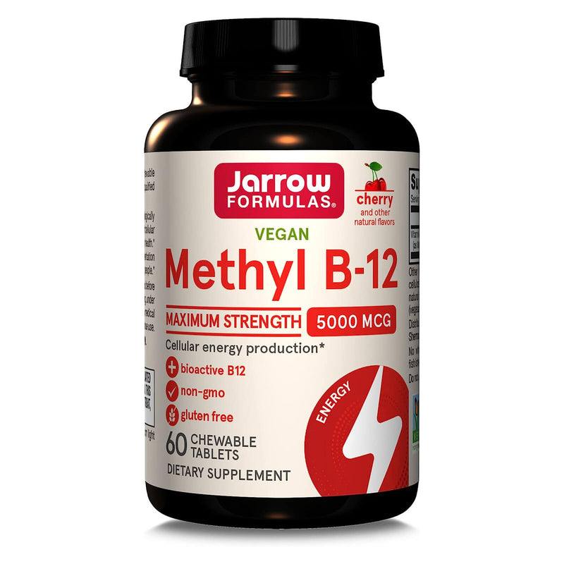 Jarrow Formulas Methyl B-12 Cherry Flavor 5,000 mcg 60 Chewable Lozenges - DailyVita