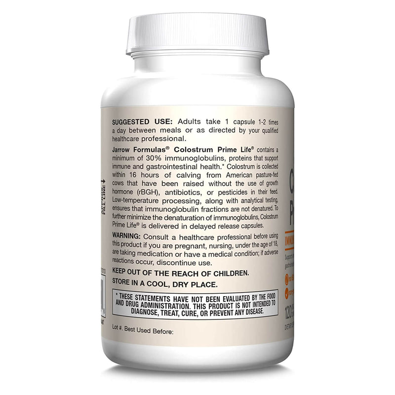 Jarrow Formulas Colostrum Prime Life 400 mg 120 Veggie Caps - DailyVita