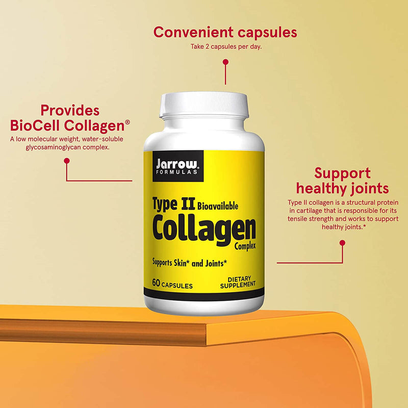Jarrow Formulas Type II Bioavailable Collagen Complex 500 mg 60 Capsules - DailyVita