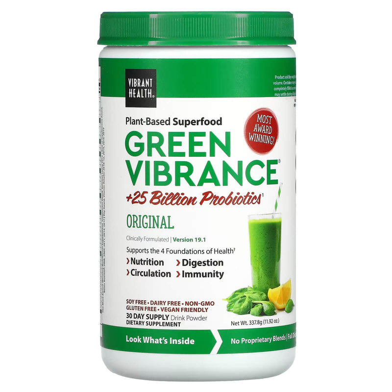 Vibrant Health Green Vibrance 30 serving, powder, 337.8g (11.92 oz.) - DailyVita