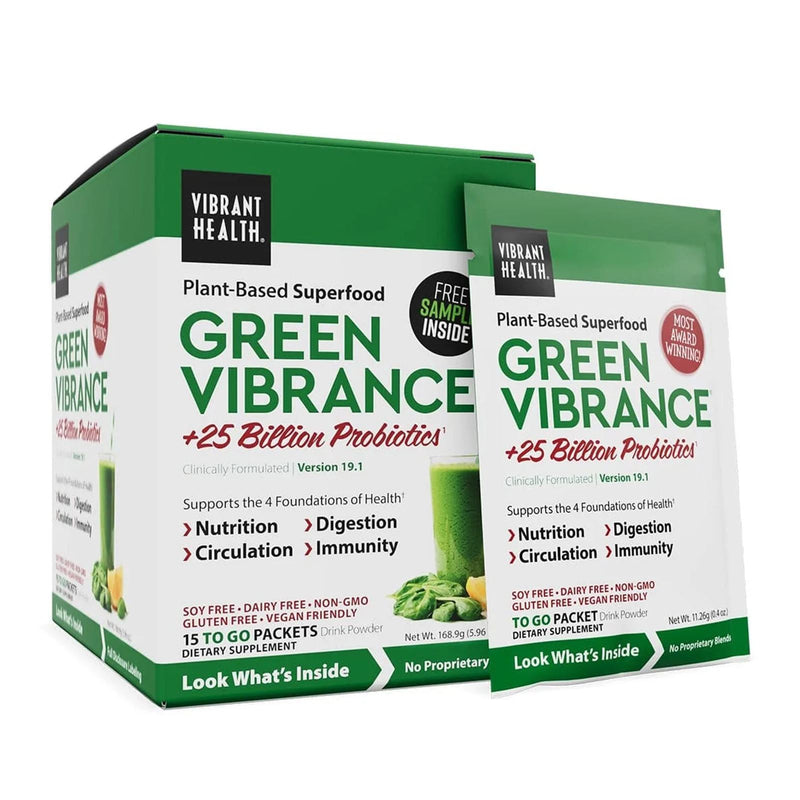 Vibrant Health Green Vibrance 15 single serve pkts, 168.9g (5.96 oz.) - DailyVita
