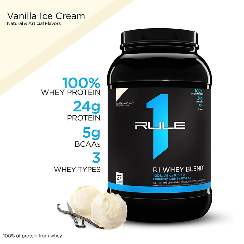 RULE ONE Whey Blend Vanilla Ice Cream 1.96 lb 27 Servings - DailyVita