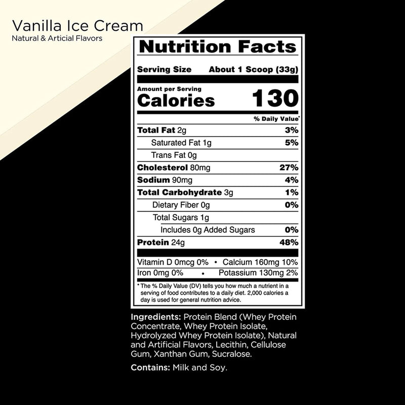 RULE ONE Whey Blend Vanilla Ice Cream 1.96 lb 27 Servings - DailyVita