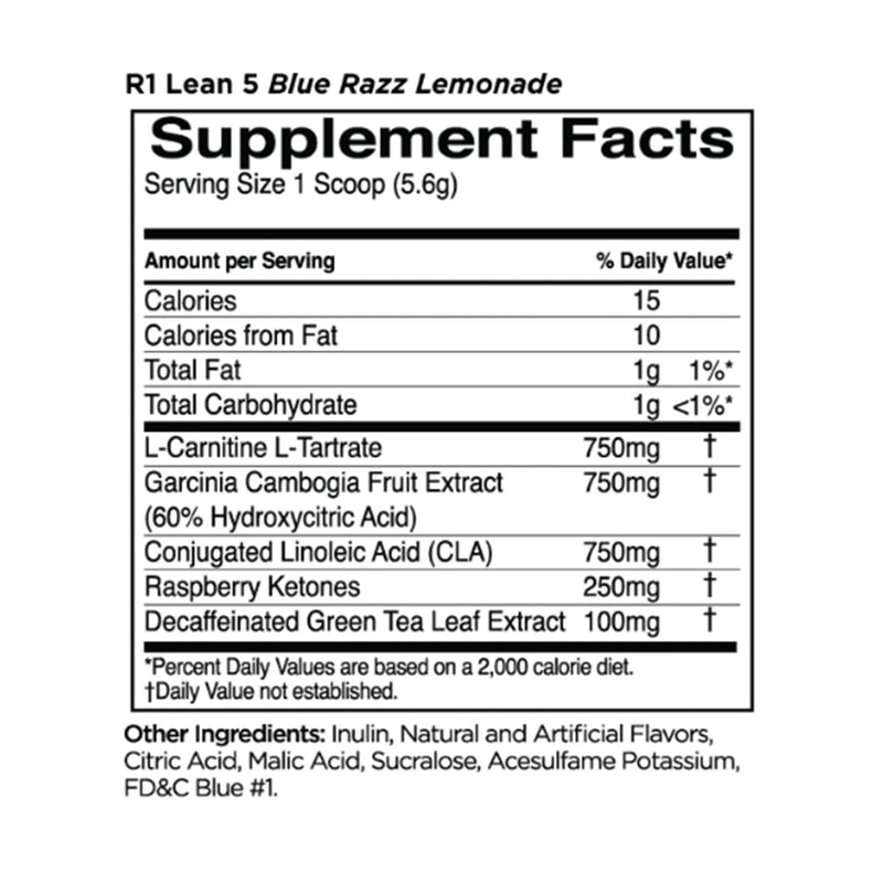 RULE ONE Lean5 Blue Razz Lemonade 336 Grams 60 Servings - DailyVita