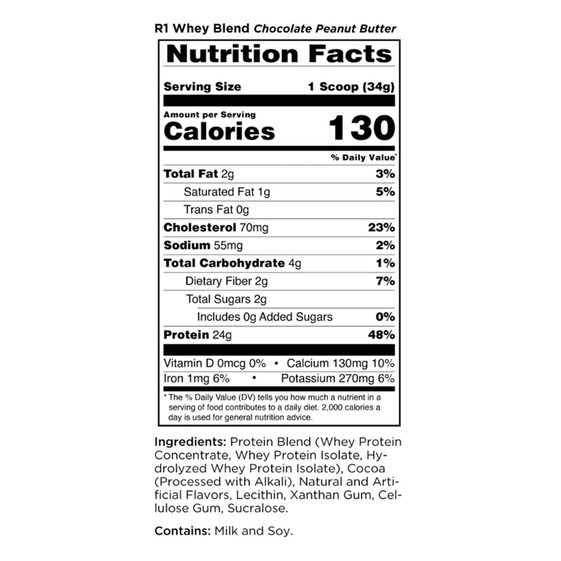RULE ONE Whey Blend Chocolate Peanut Butter 5.02 lb 66 Servings - DailyVita