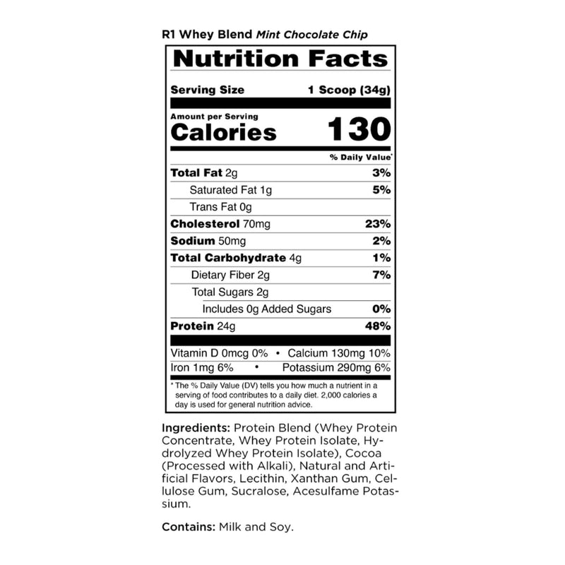 RULE ONE Whey Blend Mint Chocolate Chip 5.02 lb 66 Servings - DailyVita