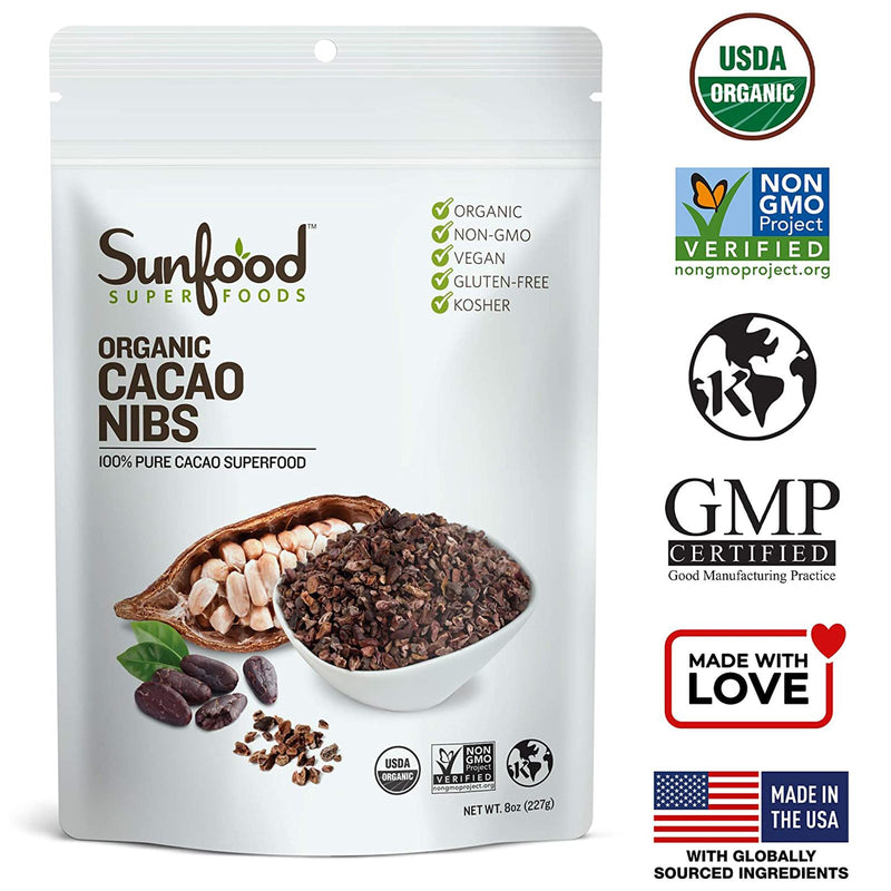 Sunfood Cacao Nibs 8 oz - DailyVita