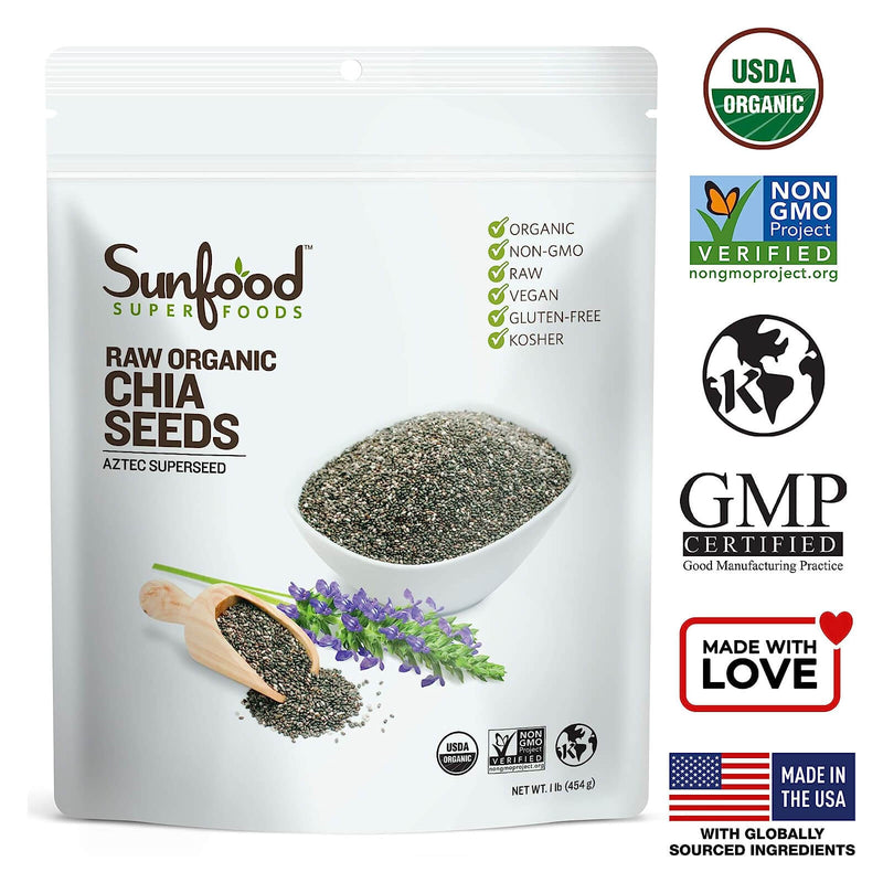 Sunfood Chia Seeds 1 lb - DailyVita