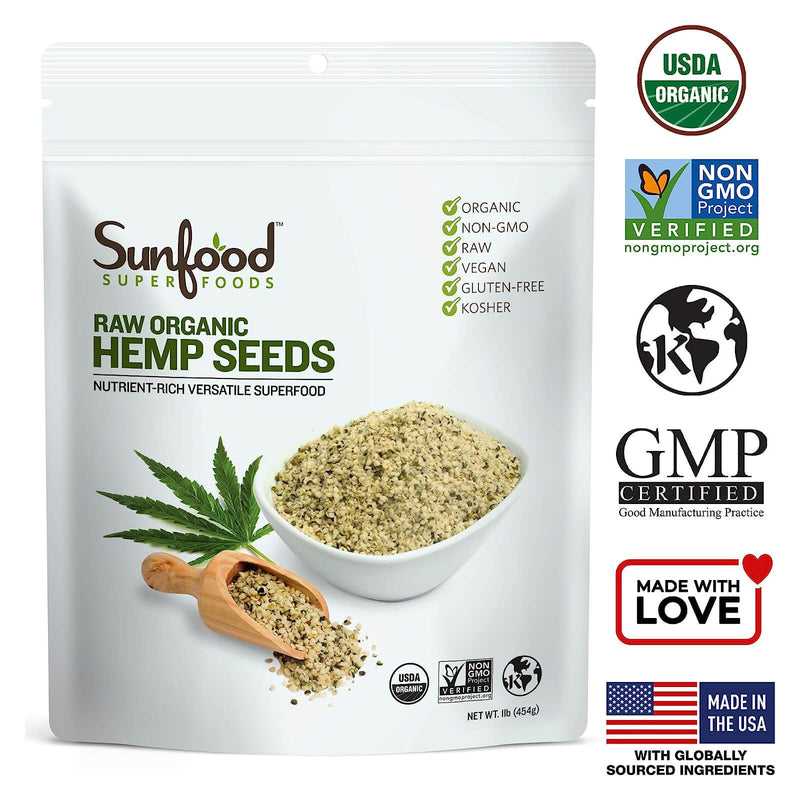 Sunfood Hemp Seeds 1 lb - DailyVita