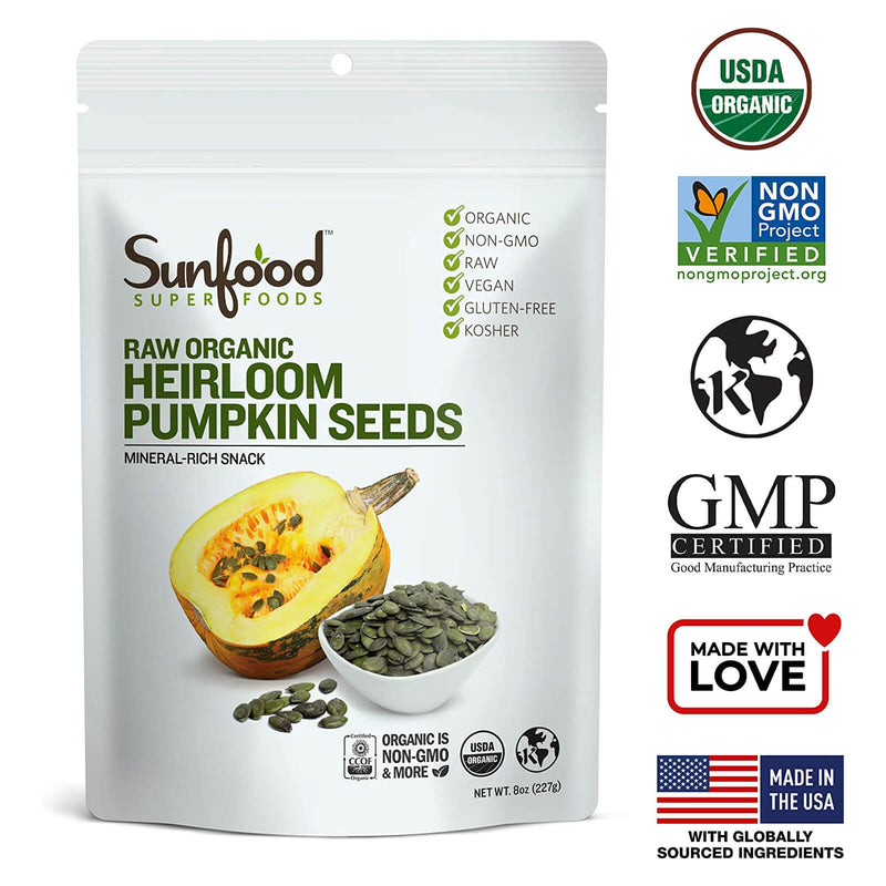 Sunfood Pumpkin Seeds Heirloom 8 oz - DailyVita