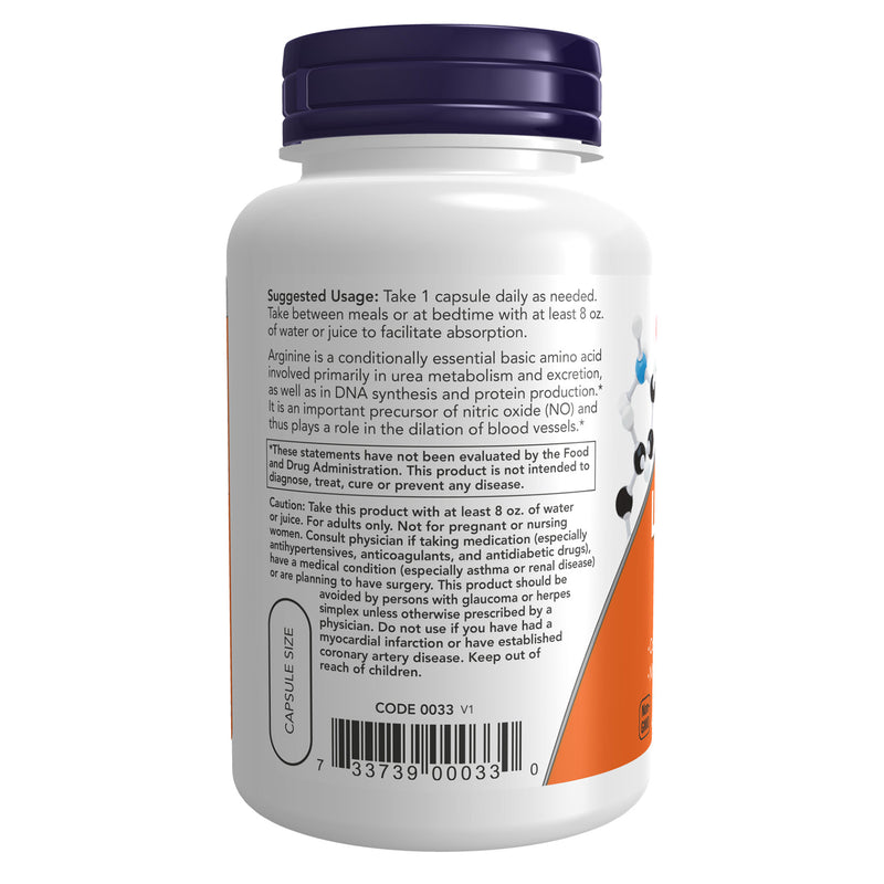 NOW Foods L-Arginine 700 mg 180 Veg Capsules - DailyVita