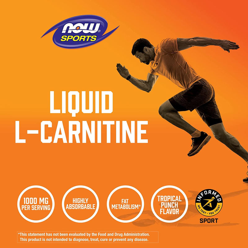 NOW Foods L-Carnitine Liquid 1000 mg Tropical Punch 16 fl oz - DailyVita
