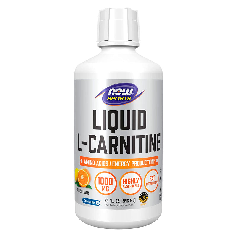 NOW Foods L-Carnitine Liquid 1000 mg Citrus 32 fl oz - DailyVita