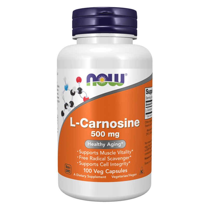 NOW Foods L-Carnosine 500 mg 100 Veg Capsules - DailyVita