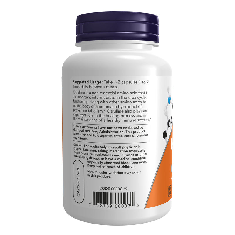 NOW Foods L-Citrulline 750 mg 90 Veg Capsules - DailyVita