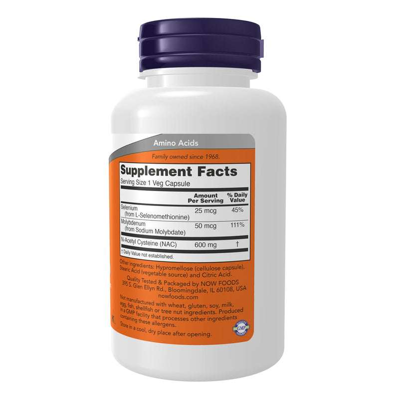 NOW Foods N-Acetyl Cysteine (NAC) 600 mg 100 Veg Capsules - DailyVita