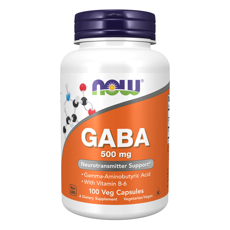 NOW Foods GABA 500 mg + B-6 100 Veg Capsules - DailyVita