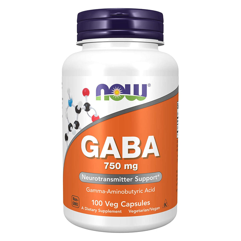 NOW Foods GABA 750 mg 100 Veg Capsules - DailyVita