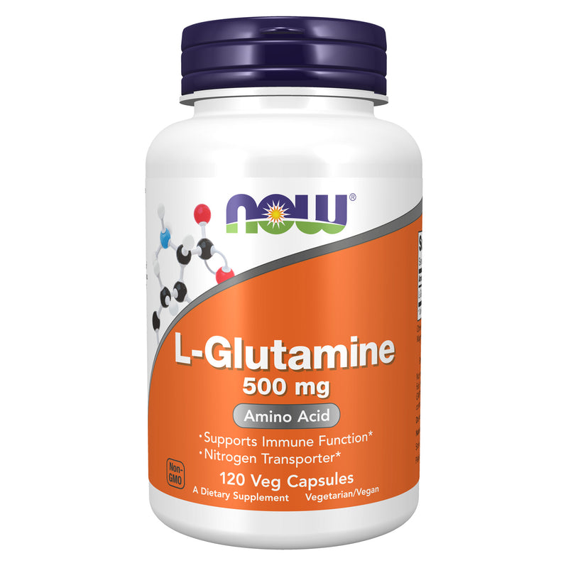 NOW Foods L-Glutamine 500 mg 120 Veg Capsules - DailyVita