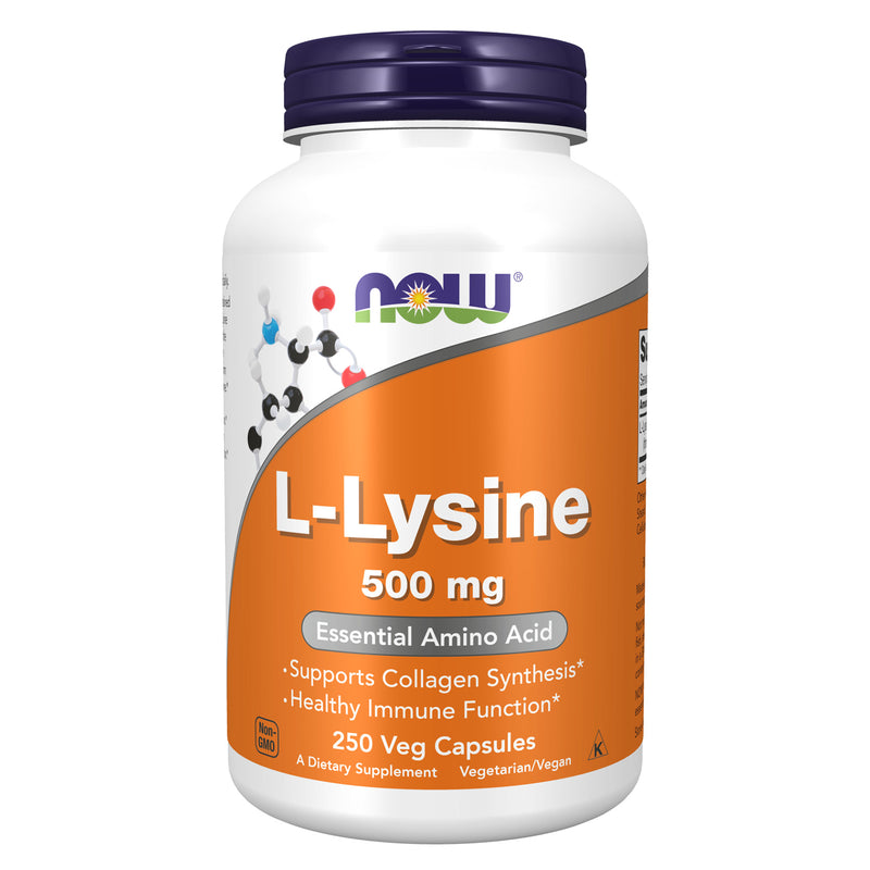 NOW Foods L-Lysine 500 mg 250 Veg Capsules - DailyVita