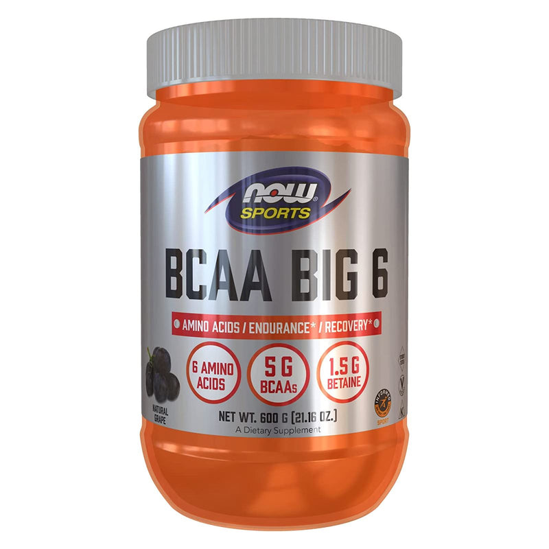 NOW Foods BCAA Big 6 Natural Grape Flavor Powder 600 g - DailyVita