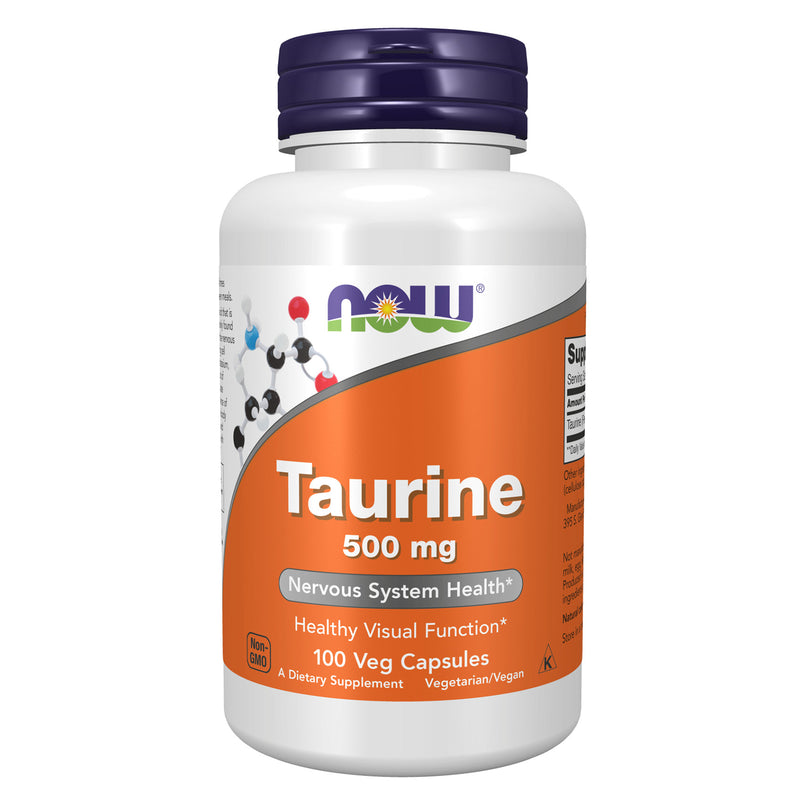 NOW Foods Taurine 500 mg 100 Veg Capsules - DailyVita
