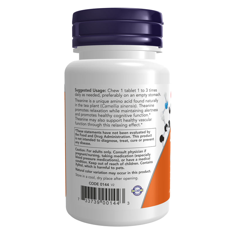 NOW Foods L-Theanine 100 mg 90 Chewables - DailyVita