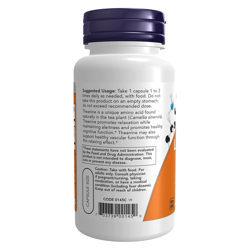 NOW Foods L-Theanine 100 mg 90 Veg Capsules - DailyVita