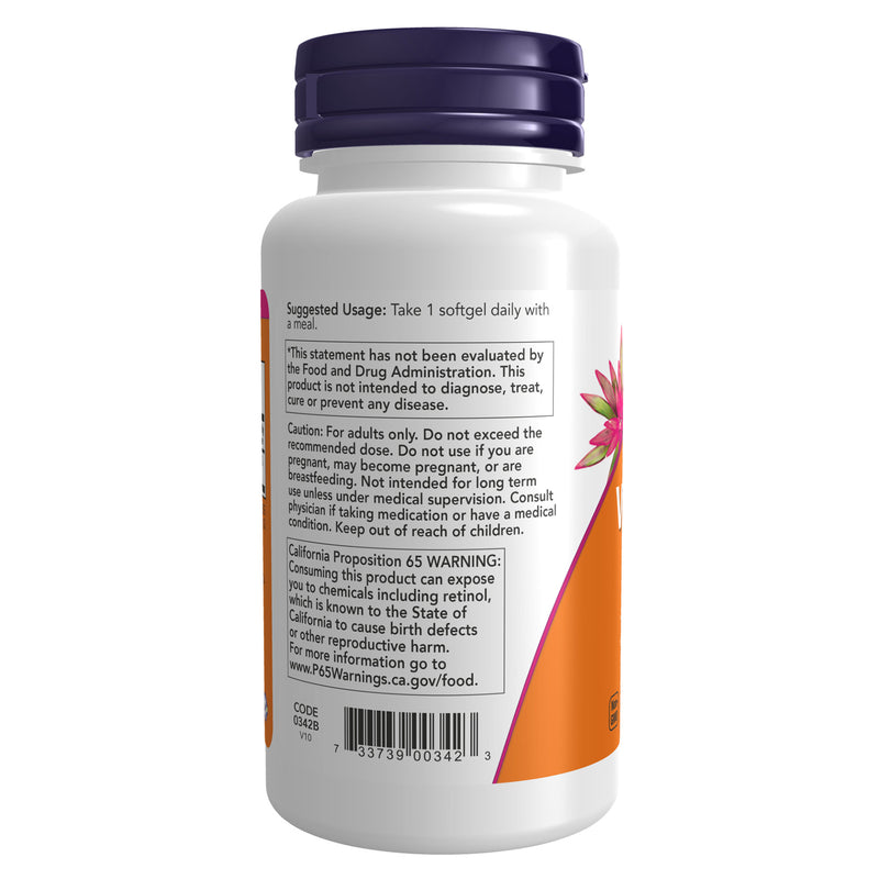 NOW Foods Vitamin A 25,000 250 Softgels - DailyVita