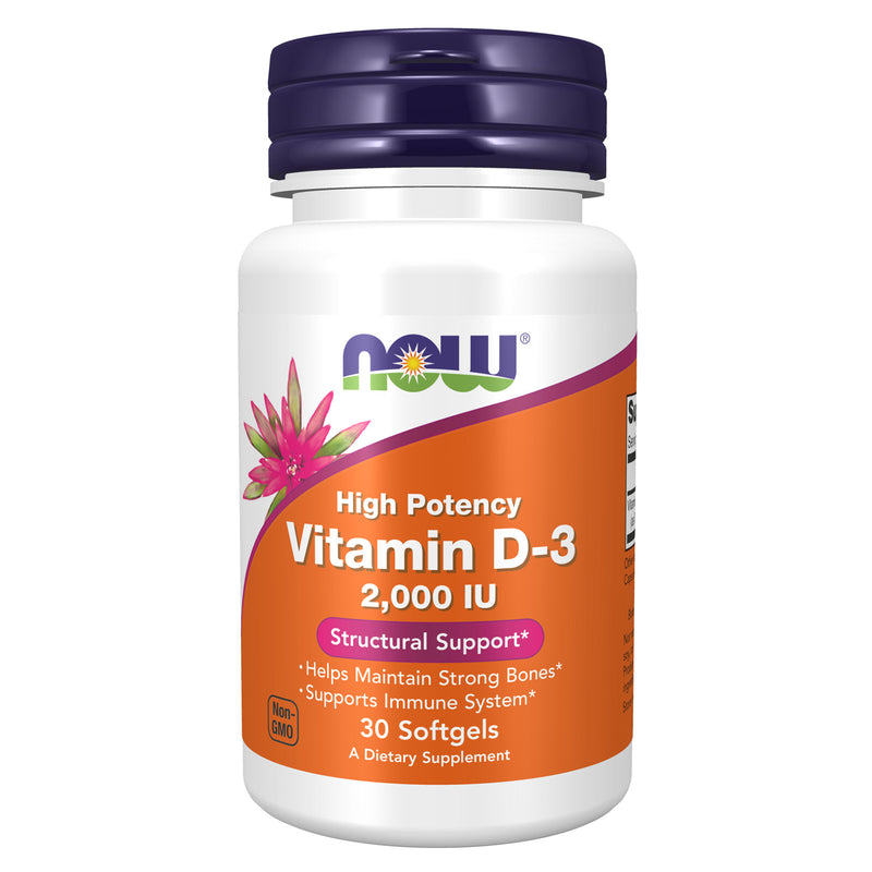 NOW Foods Vitamin D-3 2000 IU 30 Softgels - DailyVita