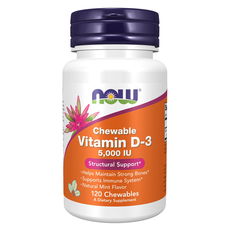 NOW Foods Vitamin D-3 5000 IU 120 Chewables - DailyVita