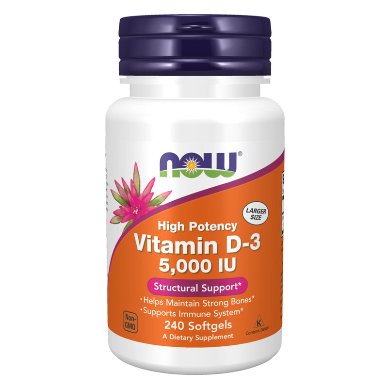 NOW Foods Vitamin D-3 5000 IU 240 Softgels - DailyVita