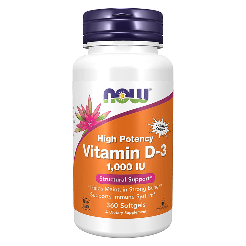NOW Foods Vitamin D-3 1000 IU 360 Softgels - DailyVita