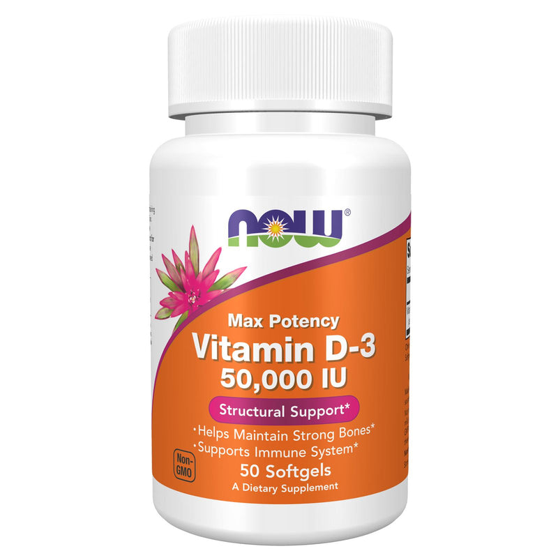NOW Foods Vitamin D-3 50,000 IU 50 Softgels - DailyVita