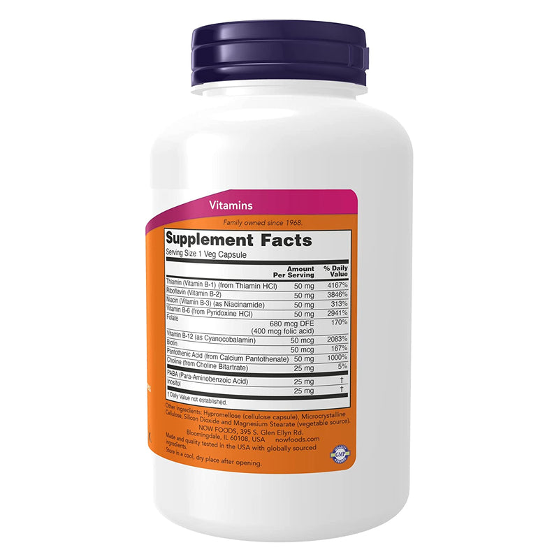 NOW Foods Vitamin B-50 mg 250 Veg Capsules - DailyVita