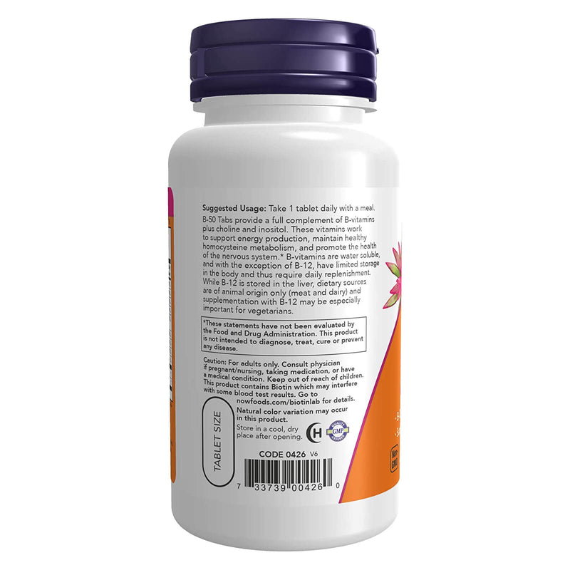 NOW Foods Vitamin B-50 100 Tablets - DailyVita