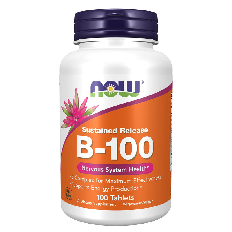 NOW Foods Vitamin B-100 Sustained Release 100 Tablets - DailyVita