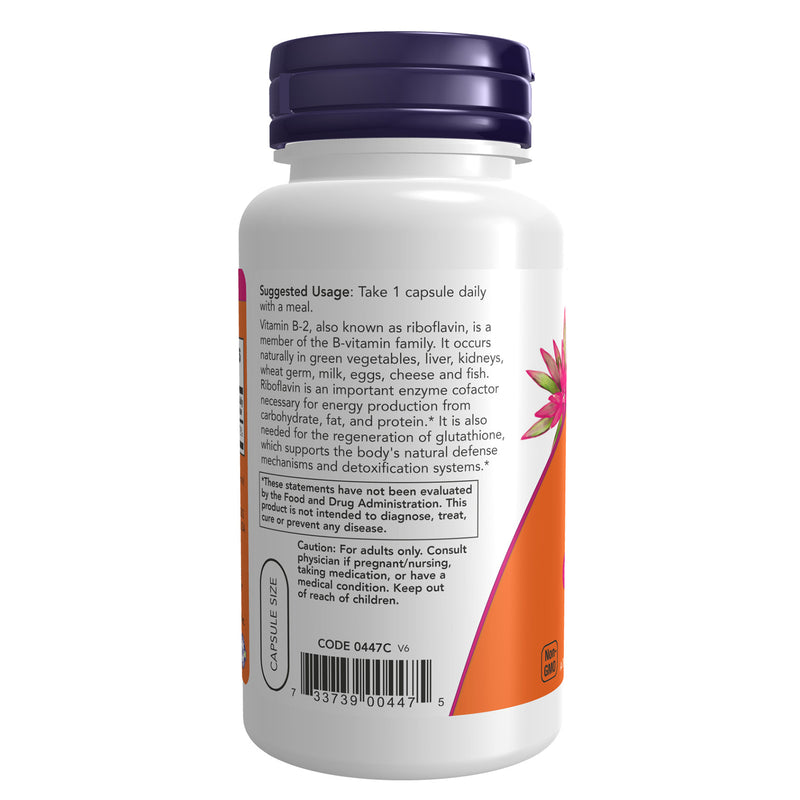NOW Foods Vitamin B-2 100 mg 100 Veg Capsules - DailyVita
